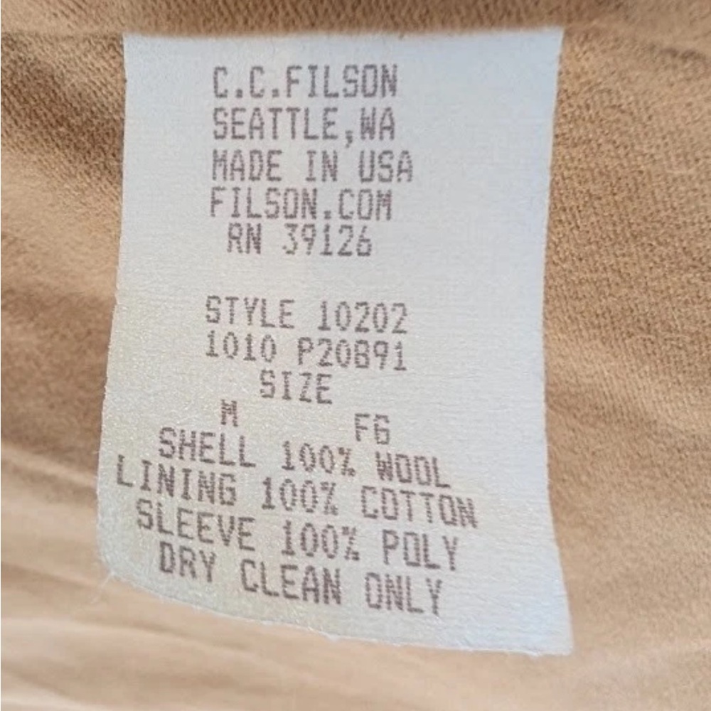 RARE Filson Greenwood Green Wool Cruiser Jacket Medium Moleskin Lined Coat USA - Picture 7 of 16